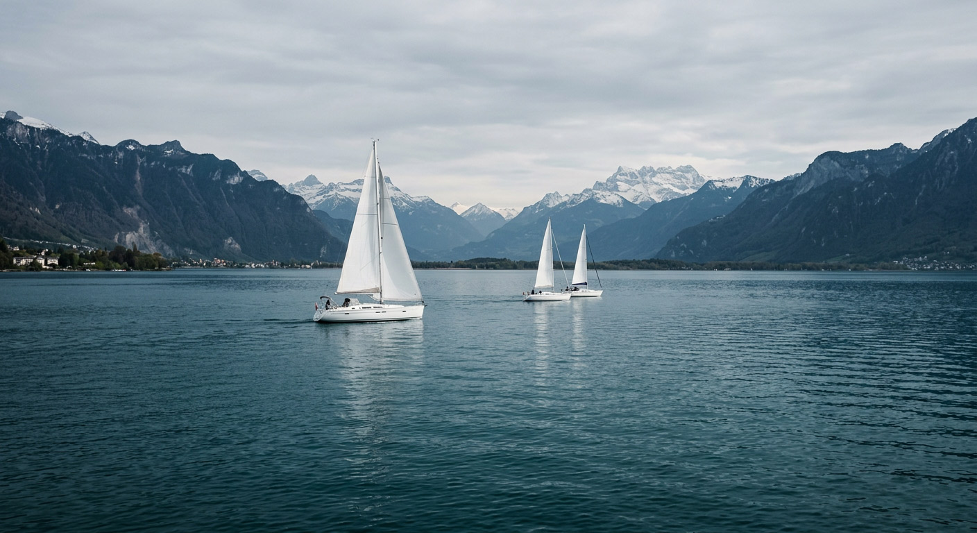 Lake and sailboats