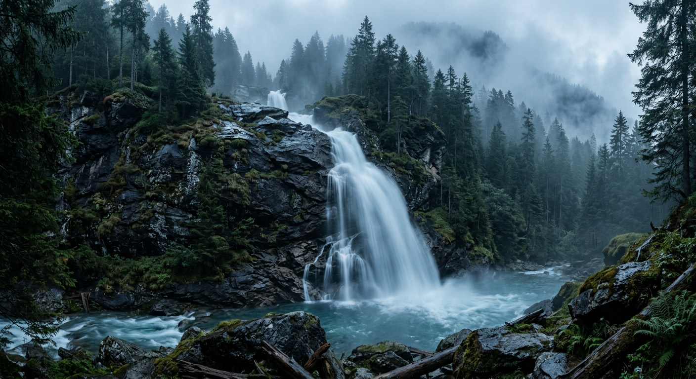 Alpine waterfall